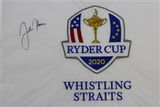 Justin Thomas Signed 2020 Ryder Cup at Whistling Straits Embroidered Flag BECKETT #BB09289