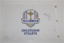 Justin Thomas Signed 2020 Ryder Cup at Whistling Straits Embroidered Flag BECKETT #BB09289