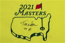 Tom Watson Signed 2021 Masters Embroidered Flag with Years Won BECKETT #BB09311