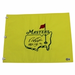 Nick Faldo Signed Undated Masters Embroiderd Flag with Years Won Flag BECKETT #BB09286