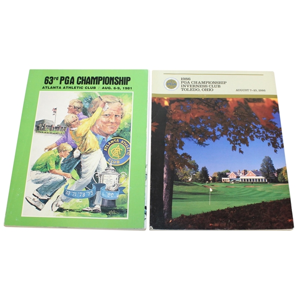 1981 & 1986 PGA Championship Programs - Atlanta Athletic Club & Inverness Club