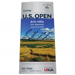 Brooks Koepka Signed 2017 US Open at Erin Hills Sunday Final Rd Pairing Sheet JSA ALOA