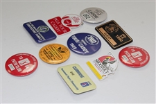 Ten (10) Various Year & Event Caddy Badges & Credentials - Donnie Wanstall Collection
