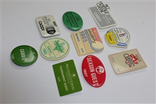 Ten (10) Various Year & Event Caddy Badges & Credentials - Donnie Wanstall Collection