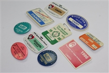 Ten (10) Various Year & Event Caddy Badges & Credentials - Donnie Wanstall Collection