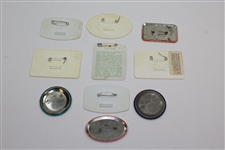 Ten (10) Various Year & Event Caddy Badges & Credentials - Donnie Wanstall Collection