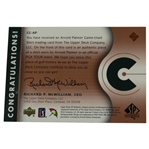 Arnold Palmer 2003 Upper Deck Course Classics Golf Card - Game Used Shirt
