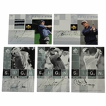 Five (5) Signed Upper Deck Golf Cards - Sign of the Time & Fairway Fabrics - Sergio, Strange & others