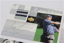 Five (5) Signed Upper Deck Golf Cards - Sign of the Time & Fairway Fabrics - Sergio, Strange & others
