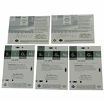 Five (5) Signed Upper Deck Golf Cards - Sign of the Time & Fairway Fabrics - Sergio, Strange & others