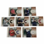 Seven (7) 2003 Upper Deck Course Classics Golf Cards - Game Used Shirts - Faldo, Couples, Sergio, & others