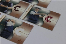 Seven (7) 2003 Upper Deck Course Classics Golf Cards - Game Used Shirts - Faldo, Couples, Sergio, & others