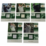 Five (5) Upper 2002 Deck Authentic Golf Glove Golf Cards - Lehman, Sergio, Weir, & others