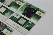Five (5) Upper 2002 Deck Authentic Golf Glove Golf Cards - Lehman, Sergio, Weir, & others
