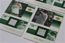 Five (5) Upper 2002 Deck Authentic Golf Glove Golf Cards - Lehman, Sergio, Weir, & others