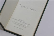 1998 USGA & R&A 'The Rules Of Golf' Full Grain Hide Book In Case