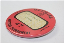 Jack Sargent's 1981 Masters Tournament Official Rules Badge #47