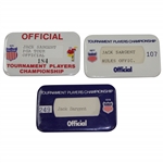 Three of Jack Sargents Offical Badges for Tournament Players Championship - 1976, 1977, & 1978