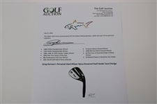 Greg Norman's Personal Used Wilson Dyna-Powered Staff Model Sand Wedge