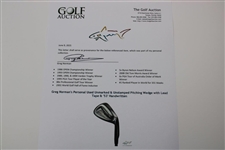 Greg Norman's Personal Used Unmarked & Unstamped Pitching Wedge with Lead Tape & '53' Handwritten