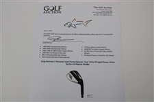 Greg Norman's Personal Used PowerSpinner Tour Grind Forged Power Shark Series 60 Degree Wedge