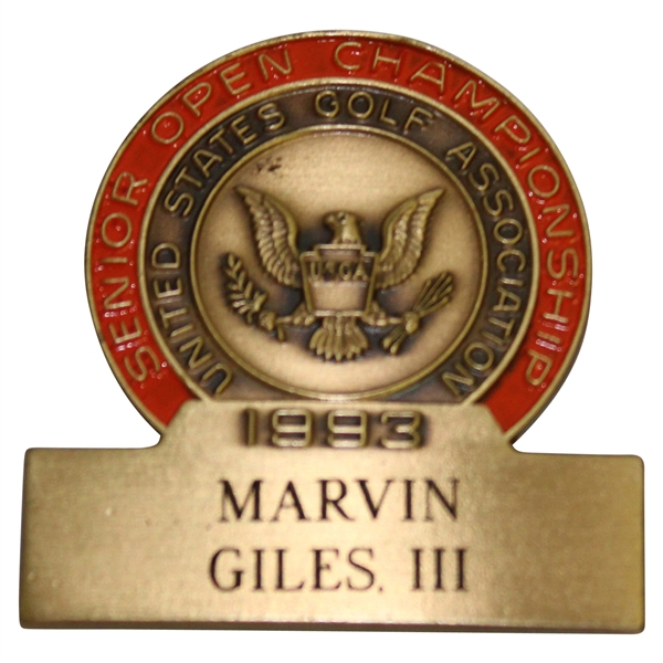 Vinny Giles 1993 USGA Senior Open Championship Contestant Badge