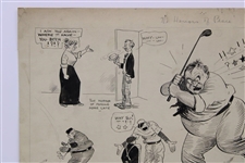 Original Clare Briggs Pen & Ink 'The Horrors of Peace' Cartoon For New York Tribune - September 17, 1914