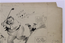 Original Clare Briggs Pen & Ink 'The Horrors of Peace' Cartoon For New York Tribune - September 17, 1914