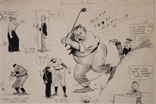 Original Clare Briggs Pen & Ink 'The Horrors of Peace' Cartoon For New York Tribune - September 17, 1914