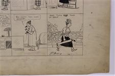 Original Clare Briggs Pen & Ink 'And She Took Up Golf' Cartoon Strip For New York Tribune - November 6, 1926