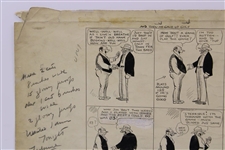 Original Clare Briggs Pen & Ink 'And Then He Gave Up Golf' Cartoon Strip For New York Tribune - September 17, 1927