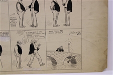 Original Clare Briggs Pen & Ink 'And Then He Gave Up Golf' Cartoon Strip For New York Tribune - September 17, 1927
