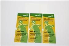 2001 American Express Press Ticket Set Plus Senior Amateur Tickets - Events Cancelled 9/11