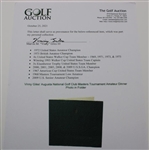 Vinny Giles' Augusta National Golf Club Masters Tournament Amateur Dinner Photo in Folder
