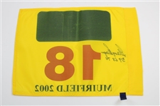 Gary Player Signed 2002 OPEN at Muirfield Screen Flag with Dates Won JSA ALOA
