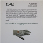 Charlie Sifford Signed 1967 GHO Tournament Winning Used Golf Glove with Info - Historic Win JSA ALOA