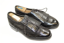 Gary Player's Personal Pair of Black Golf Shoes with Valencia CC Shoe Horns with Provenance Letter