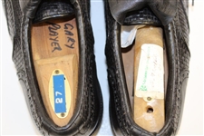 Gary Player's Personal Pair of Black Golf Shoes with Valencia CC Shoe Horns with Provenance Letter