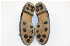 Gary Player's Personal Pair of Black Golf Shoes with Valencia CC Shoe Horns with Provenance Letter