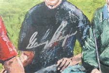 Arnold Palmer, Jack Nicklaus, & Gary Player 'The Big Three' Signed Canvas Print - Swilken Bridge JSA ALOA