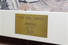 Arnold Palmer, Jack Nicklaus, & Gary Player 'The Big Three' Signed Canvas Print - Swilken Bridge JSA ALOA