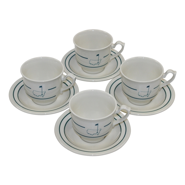 Set of Four (4) Augusta National Golf Club Logo China Cups & Saucers