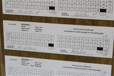Champion Hal Sutton's Signed Official 2001 Shell Houston Open Thurs-Sunday Scorecards JSA ALOA
