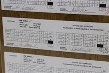 Champion Hal Sutton's Signed Official 2001 Shell Houston Open Thurs-Sunday Scorecards JSA ALOA