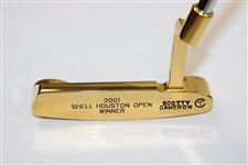 Champion Hal Sutton's Scotty Cameron Gold Plated Newport Putter for 2001 Shell Houston Open Win
