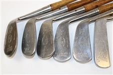 MacGregor Duralite Irons: 1,2,5,6,9,10 (putter) with Shaft Stamps