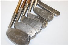 MacGregor Duralite Irons: 1,2,5,6,9,10 (putter) with Shaft Stamps