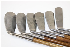 MacGregor Duralite Irons: 1,2,5,6,9,10 (putter) with Shaft Stamps