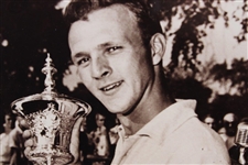 Arnold Palmer Perfectly Signed & Fully Inscribed 1954 US Amateur Champ with Trophy Photo - Wow JSA ALOA