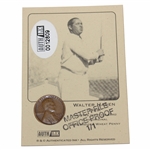 Walter Hagen Master File Office Proof Lincoln Wheat Penny Card - 1929